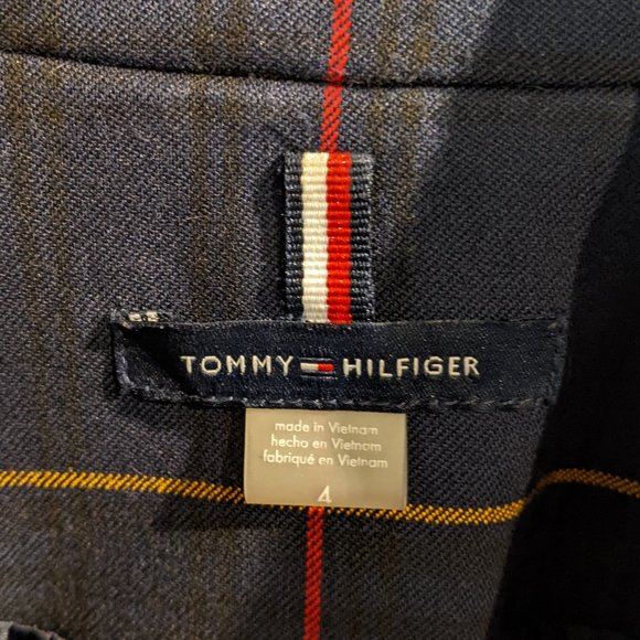 Tommy Hilfiger Windowpane Plaid One-Button Topper Jacket Blazer Size 4 Oversized - Picture 5 of 15
